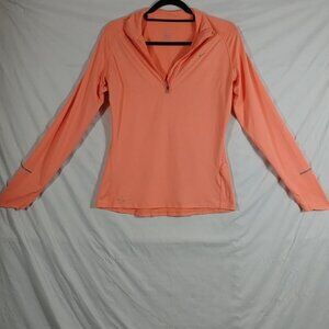 Nike Top Women's Peach Pink Quality Active Attire Dri-Fit Half Zipper Size M